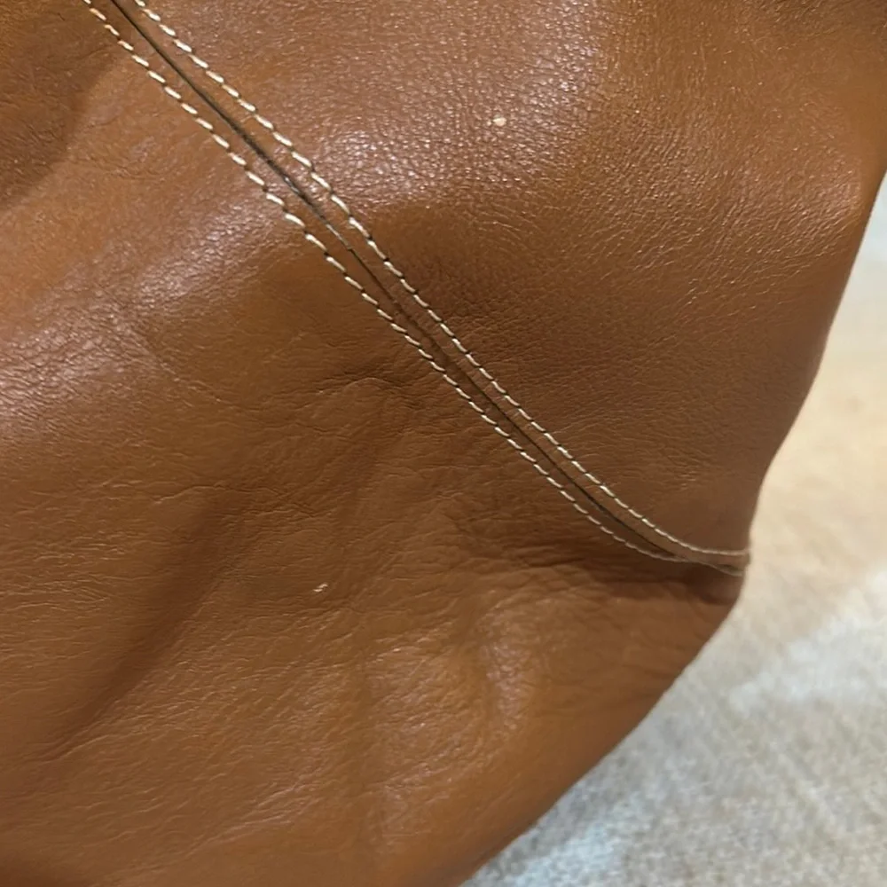 Aqua Madonna Tan and Cream Hobo Bag